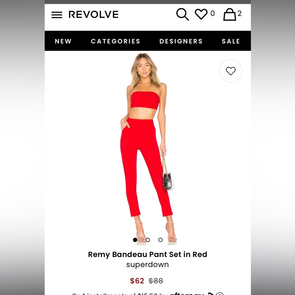 Revolve Remy Bandeau Pant Set in Red superdown Size M